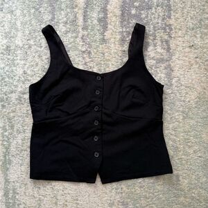 Black Button-Up Tank Top